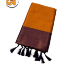 Mustard Gold Tassel Saree with Maroon Zari Border