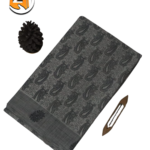 Ash Grey Pure Cotton Printed Saree