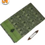 Olive Green Pure Cotton Printed Saree