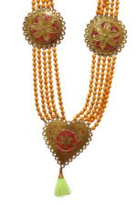 Sandhana Maalai – 5 Line Chandan Tikka Garland | Handmade Scented Traditional Floral Malai with Tassels & Pendant for VIP Welcome & Pooja - Image 3