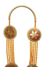 Sandhana Maalai – 5 Line Chandan Tikka Garland | Handmade Scented Traditional Floral Malai with Tassels & Pendant for VIP Welcome & Pooja - Image 2