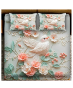 white dove 7d digital printed bedsheet