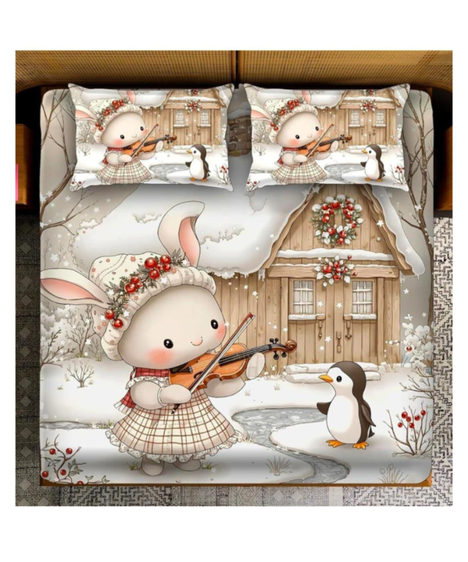 bunny-penguin-kids-printed-bedsheet