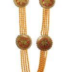 Sandhana Maalai – 4 Line Chandan Tikka Garland | Handmade Scented Traditional Floral Malai with Tassels & Pendant for VIP Welcome & Pooja