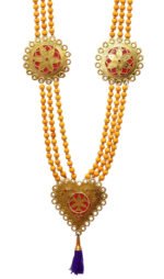 Sandhana Maalai – 3 Line Chandan Tikka Garland | Handmade Scented Traditional Floral Malai with Tassels & Pendant for VIP Welcome & Pooja - Image 2