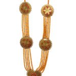 Sandhana Maalai – 5 Line Chandan Tikka Garland | Handmade Scented Traditional Floral Malai with Tassels & Pendant for VIP Welcome & Pooja
