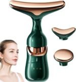 3-in-1 Face, Neck & Eye Vibration Facial Massager | Skin Firming & Sculpting Beauty Device for Glowing Skin (Green) - Image 9