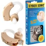 BTE Cyber Sonic Hearing Aid | 6-Level Volume Control Digital Sound Amplifier for Seniors & Hearing Support (Beige)