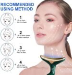 3-in-1 Face, Neck & Eye Vibration Facial Massager | Skin Firming & Sculpting Beauty Device for Glowing Skin (Green) - Image 6