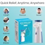 Portable Handheld Mesh Nebulizer Machine | USB Rechargeable Cool Mist Inhaler for Cold & Cough | Personal Nebulizer for Adults & Kids with Masks & Mouthpiece (White) - Image 5
