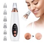 Electric 6-in-1 Blackhead Remover Vacuum | USB Rechargeable Acne & Pore Cleaner Device with 3 Suction Levels (White) - Image 3