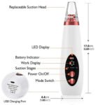 Electric 6-in-1 Blackhead Remover Vacuum | USB Rechargeable Acne & Pore Cleaner Device with 3 Suction Levels (White) - Image 2
