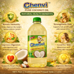 Chenvi Natural Coconut Oil for Cooking, Hair & Skin Care - Image 2