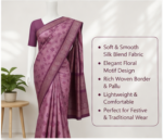 Women’s Soft Silk Saree with Woven Design | Elegant Party Wear Silk Saree - Image 10