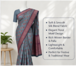 Women’s Soft Silk Saree with Woven Design | Elegant Party Wear Silk Saree - Image 7