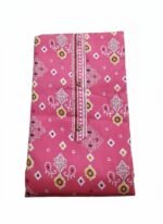 Women’s Pink Printed Cotton Kurta Set with Dupatta – Traditional Indian Ethnic Wear | 3-Piece Suit (Unstitched) - Image 3
