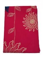 Women’s Red Embroidered Salwar Suit Set – Floral Sun Design Kurta with Dupatta | 3 Piece Unstitched Dress Material - Image 2