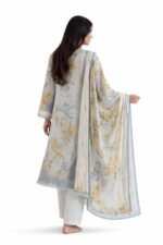 Women's Readymade Dress, Light Blue Floral Printed Long Kurta with Dupatta and Palazzo Set, Embroidered Ethnic Wear (Size - XXL) - Image 2