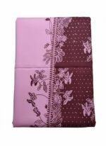 Women’s Printed Salwar Suit Set – Pink & Maroon Floral Embroidered Kurta with Pants & Dupatta | 3-Piece Ethnic Wear (Unstitched) - Image 3