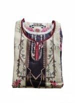 Women’s Pakistani Lawn Suit – Floral Print Long Kurta with Palazzo & Dupatta | 3-Piece Ethnic Wear (Readymade – M) - Image 3