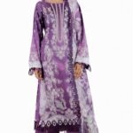 Women’s Lavender Purple Embroidered Pakistani Suit – Floral Embellished Kurta with Dupatta & Pants | 3-Piece Ethnic Wear (XL)