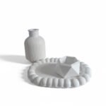 Bubble Tray + Vase + Hexagon Candle Holder Combo Set | Minimal Home Decor Gift Set (Combo 15)