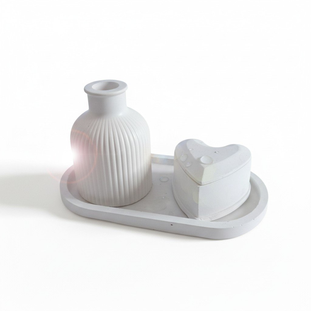 88 (2) Trinket Tray + Decorative Vase + Heart Jewellery Box | Minimal Home Decor Organizer Set - Combo 8 - Image 1