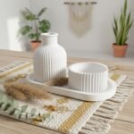 Trinket Tray + Zigzag Candle Holder + Decorative Vase | Modern Home Decor Set - Combo 10