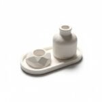 Handmade Gypsum Decor Combo – Trinket Tray, Heart Candle Holder & Mini Vase (Combo 13)