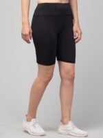 WUGO Women Gym Cycling Shorts – High GSM 4 Way Stretch Yoga & Workout Shorts for Women & Girls (Black) - Image 4