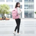 Latest Trendy Women’s Pink Backpack | Premium PU Leather School & College Bag | Lightweight Fashion Backpack with Front Pocket & Fur Charm - Image 5