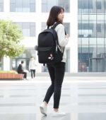 Women’s PU Leather Back Bag | Lightweight School & College Bag with Adjustable Straps, Dual Handles & Front Pocket (Black) - Image 6