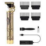Buddha Style Professional Hair Trimmer for Men | Golden T-Blade Cordless Hair Clipper with USB Rechargeable Battery & Adjustable Comb Set - Image 8