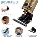 Buddha Style Professional Hair Trimmer for Men | Golden T-Blade Cordless Hair Clipper with USB Rechargeable Battery & Adjustable Comb Set - Image 6