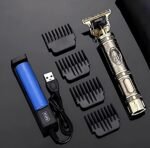 Buddha Style Professional Hair Trimmer for Men | Golden T-Blade Cordless Hair Clipper with USB Rechargeable Battery & Adjustable Comb Set - Image 5