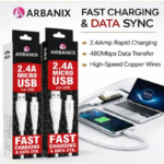 Arbanix AX-200 2.4A Micro USB Fast Charging Data Cable