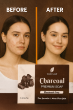 Lush Leaf Charcoal Soap | Handmade Detox Soap for Acne-Free & Oil Control Skin - Image 5