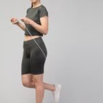 WUGO Women Gym Cycling Shorts – High GSM Stretch Workout Shorts for Women & Girls (Dark Green)