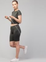 WUGO Women Gym Cycling Shorts – High GSM Stretch Workout Shorts for Women & Girls (Dark Green)