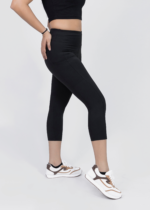 WUGO Women’s High GSM Gym Yoga Capri for Women & Girls (Black) - Image 4