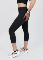 WUGO Women’s High GSM Gym Yoga Capri for Women & Girls (Black) - Image 3