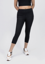 WUGO Women’s High GSM Gym Yoga Capri for Women & Girls (Black) - Image 2