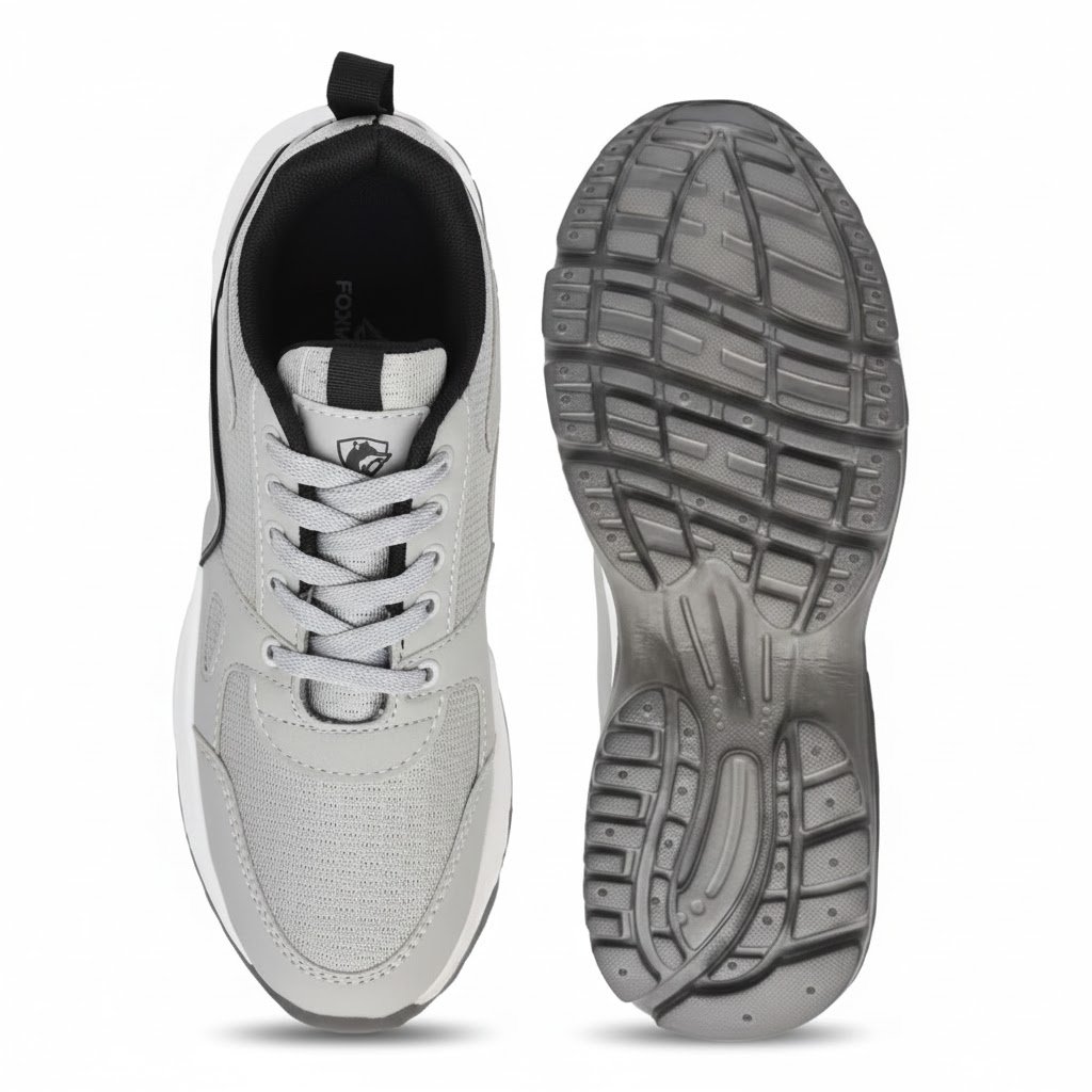 GREY BOOM (2) Men’s Grey Casual Sports Shoes | Lightweight Everyday Sneakers for Men & Boys | Durable Walking & Outdoor Shoes - Image 1