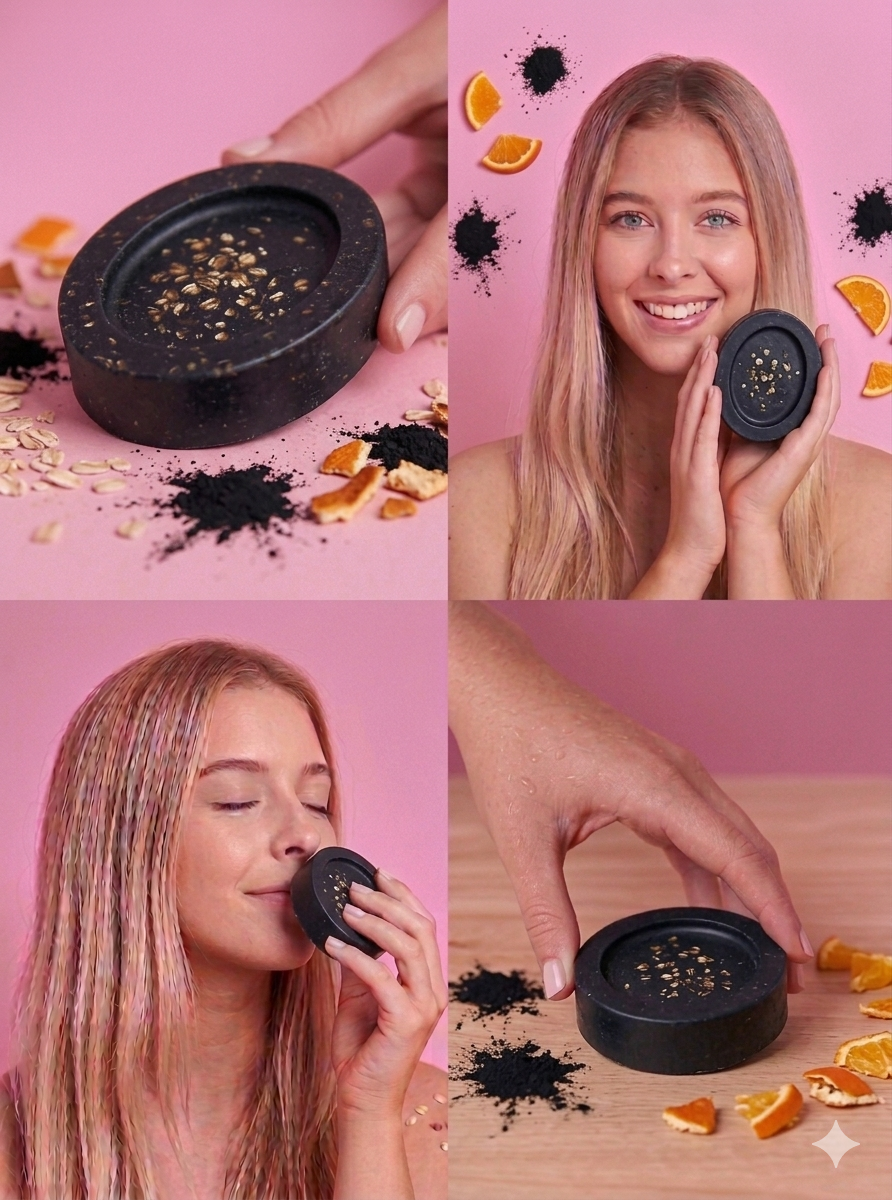 Gemini_Generated_Image_6fgyp46fgyp46fgy Ayushi Ayurveda Charcoal Soap – Deep Cleansing & Oil Control(Pack of 3) - Image 1