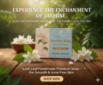 Lush Leaf Premium Jasmine Soap | Handmade Natural Herbal Soap for Smooth & Acne-Free Skin (All Skin Types) - Image 4