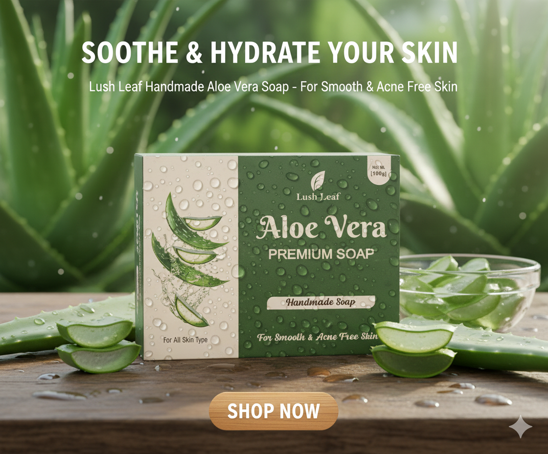 Gemini_Generated_Image_eli19reli19reli1 Lush Leaf Aloe Vera Soap | Handmade Herbal Soap for Hydrating & Acne-Free Skin - Image 1