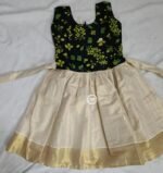 Girls Black Floral Bodice Cream Flared Dress | Kids Princess Party Wear Frock - Image 2