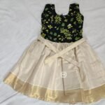 Girls Black Floral Bodice Cream Flared Dress | Kids Princess Party Wear Frock - Image 3