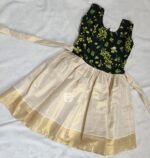 Girls Black Floral Bodice Cream Flared Dress | Kids Princess Party Wear Frock - Image 5