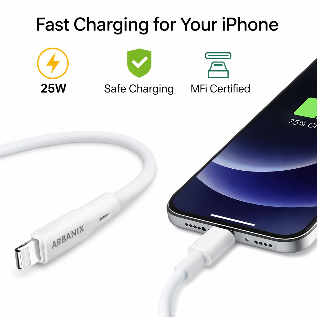 Iphone Arbanix AX-380 25W iPhone Fast Charging Cable – Lightning Data - Image 1